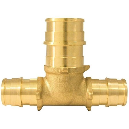 APOLLO Valves Expansion Series Reducing Pipe Tee, 12 x 34 in, Barb, Brass, 200 psi Pressure EPXT121234